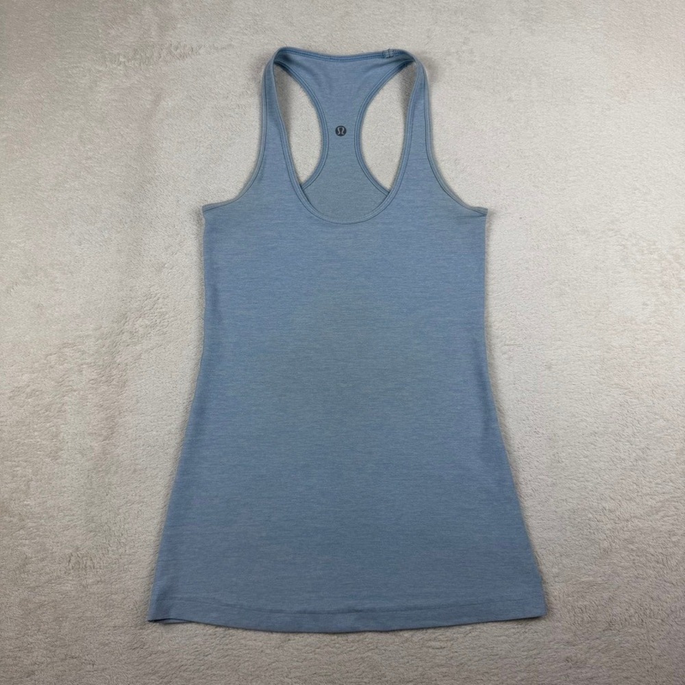 Lululemon Cool Racerback Tank Top Heathered Blue Activewear Womens Size‎ 6?